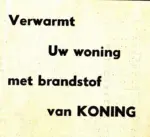 Advertentie met slogan firma Koning