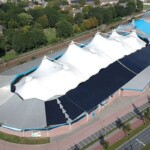De Scheg schaatsbaan met de karakteristieke overkapping De Scheg schaatsbaan met de karakteristieke overkapping