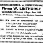 Advertentie van W. LInthorst Colmschate 07-11-1920 Het Vaderland Advertentie van W. LInthorst Colmschate 07-11-1920 Het Vaderland