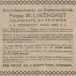 Advertentie W. Linthorst Vleeschwaren 23-10-1920 De Standaard