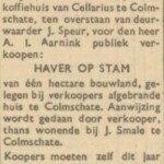 Advertentie verkoop haver bij café Cellarius 20-7-1945 advertentie verkoop haver bij cafe cellarius