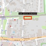 Kaart met de plaats van het oude station Colmschate Kaart met de plaats van het oude station Colmschate