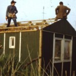 Werkzaamheden aan het gebouw van de Schietvereniging achter Café Starink