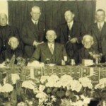 Bestuur van de Boerenleenbank te Colmschate, tijdens het 25-jarig jubileum in 1938