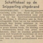 Brand schaftlokaal Klosters 1959 Deventer Dagblad