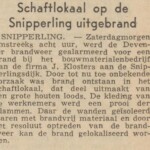 Brand schaftlokaal Klosters 1959 Deventer Dagblad Brand schaftlokaal Klosters 1959 Deventer Dagblad