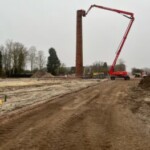 Gedeeltelijke sloop van de pijp van de melkfabriek IJsseldal Colmschate