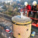 Gedeeltelijke sloop van de pijp van oude melkfabriek Colmschate