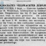 Jubileum veldwachter Weideman Colmschate jubileum veldwachter weideman colmschate