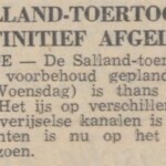 Krantenbericht Overrijssels Dagblad Salland Toertocht definitief afgelast 1954 Krantenbericht Overrijssels Dagblad Salland Toertocht definitief afgelast 1954