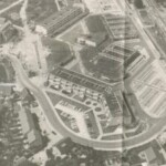 Luchtfoto met winkelcentrum Flora