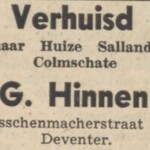 Verhuisbericht naar Huize Salland Deventer Dagblad 27-4-1960 Verhuisbericht naar Huize Salland Deventer Dagblad 27-4-1960