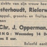 Overdracht groentezaak Rielerweg aan J. Opperman Deventer Dagblad 13-12-1949 Overdracht groentezaak Rielerweg aan J. Opperman Deventer Dagblad 13-12-1949