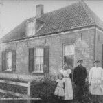 De schilder Maalderink en zijn vrouw met medewerker Willem Lenselink