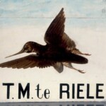 Uithangbord van café de Snip met eigenaar T.M. te Riele Snippeling Uithangbord van café de Snip met eigenaar T.M. te Riele Snippeling