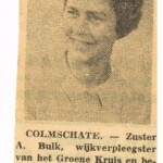 Zuster Bulk van het Groene Kruisgebouw gaat Colmschate verlaten 1966 Zuster Bulk van het Groene Kruisgebouw gaat Colmschate verlaten 1966